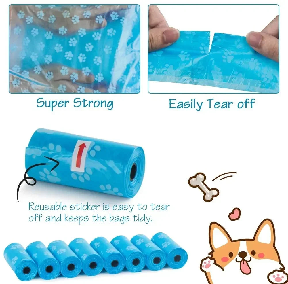 Pet Poop Bag Solid Color Printed Pet Garbage Bag Clean Poop Bag Dog Walking Portable Poop Bag for Dogs Litter and Housewife Bags