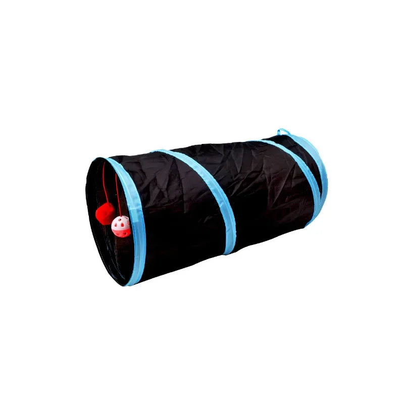 Cat Tunnel Toy Funny Pet 2 Holes Play Tubes Balls Collapsible Crinkle Kitten Toys Puppy Ferrets Rabbit Play Dog Tunnel Tubes