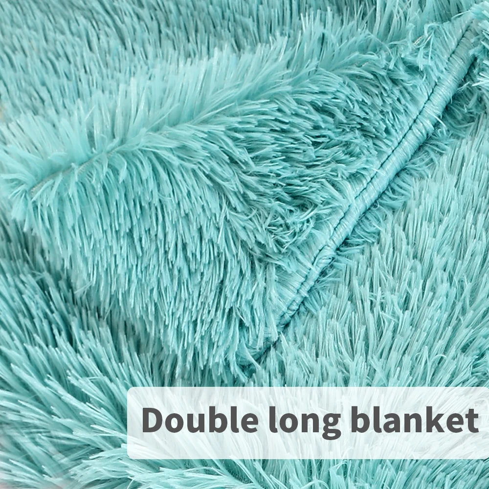 Soft Dog Cat Mat Fleece Dogs Bed Pad Long Plush Dog Cat Sleeping Mat Cushion Winter Pet Puppy Bed for Small Medium Large Dogs