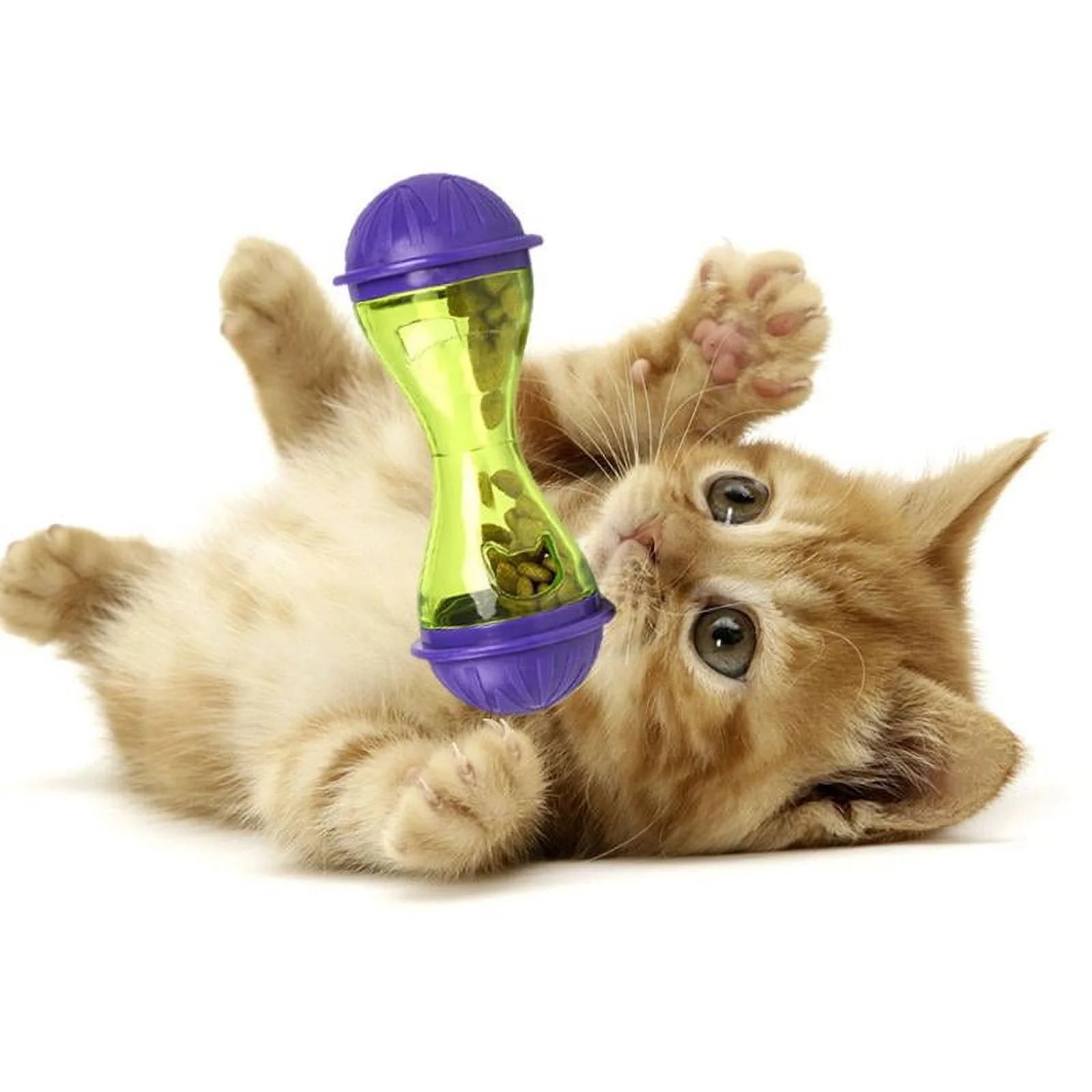 Interactive Puzzle Cat Feeder Treat Dispensing Toy Slow Feeder for Indoor Cats Kitten Slow Feeders with Bells Inside