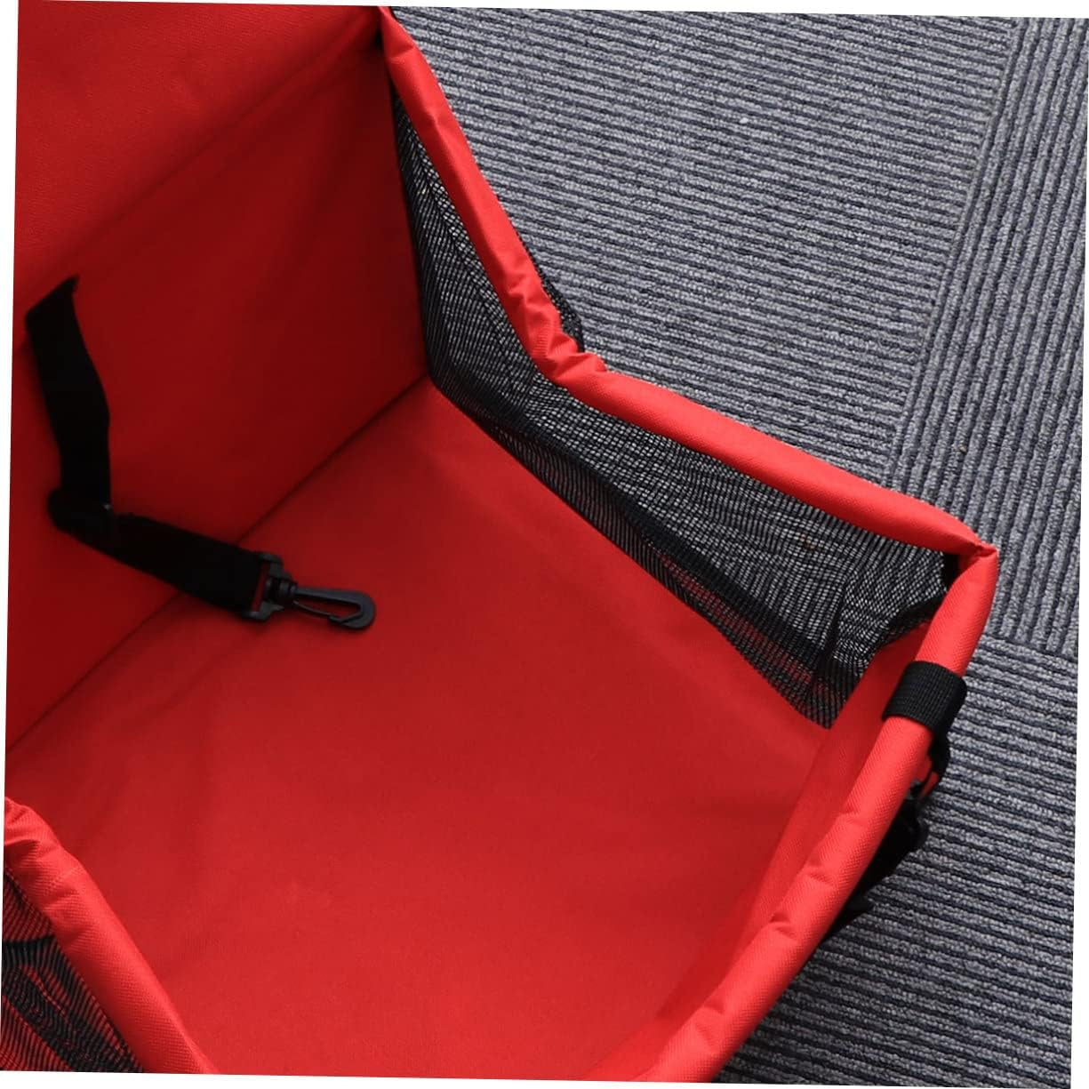 Portable Dog Seat Carrier Pet Travel Bag for Car Safe Mesh Design Red for Road Trips Furry Friends