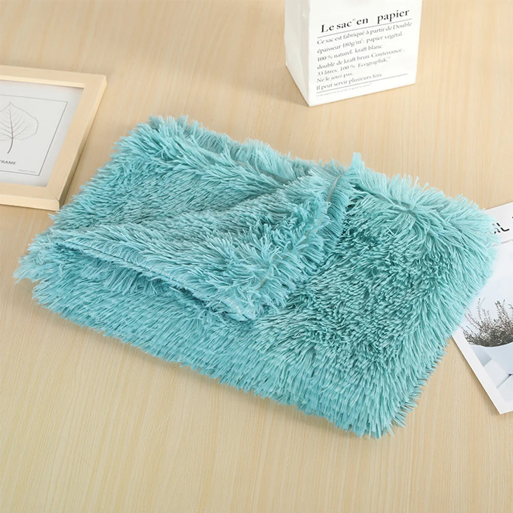 Soft Dog Cat Mat Fleece Dogs Bed Pad Long Plush Dog Cat Sleeping Mat Cushion Winter Pet Puppy Bed for Small Medium Large Dogs